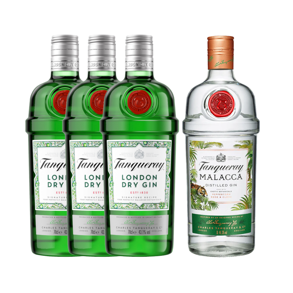 Buy 3 Tanqueray London Dry Gin, Get 1 Tanqueray Malacca Gin 1L