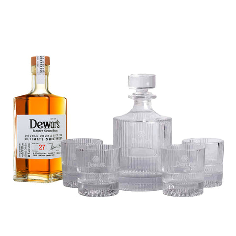 Dewars Double Double 27 Year Old Scotch Whisky 50cl with Dewars Decanter Set