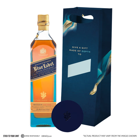 Johnnie Walker Blue Label Blended Scotch Whisky 75cl with FREE Gift Bag and Leather Coaster