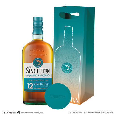 Singleton of Dufftown 12 Year Old Whisky 70cl with FREE Gift Bag and Leather Coaster