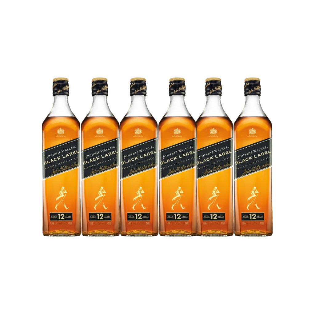 Johnnie Walker Black Label 12 Year Old Whisky 1L (6 Bottles)