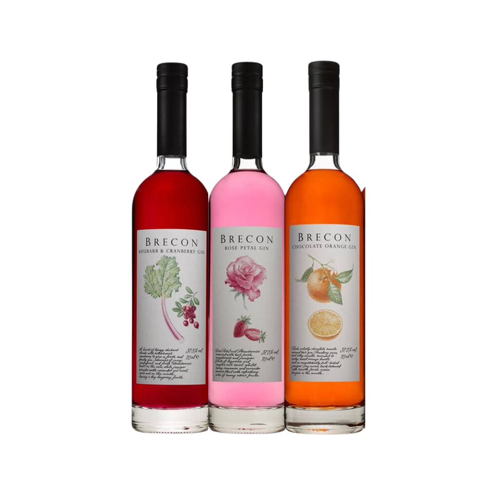 Brecon Triple Threat (Chocolate Orange, Rose Petal, Rhubarb and Cranberry) Gin 70cl