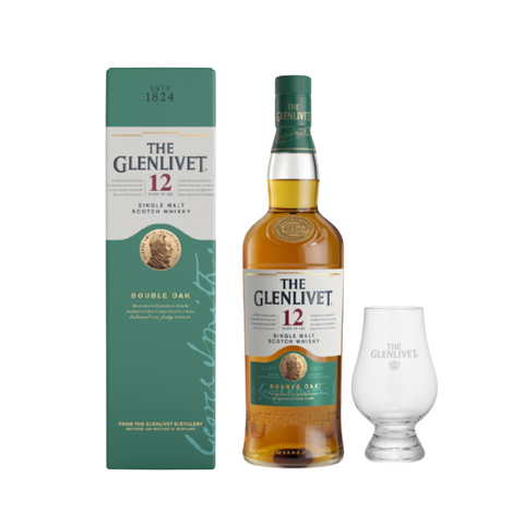 Glenlivet 12 Year Old Single Malt Whisky 70cl with FREE Glencairn Glass