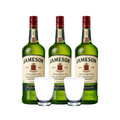John Jameson Irish Whiskey 1L (3 Bottles) with FREE 2 pcs of Tumbler Tiara 9oz