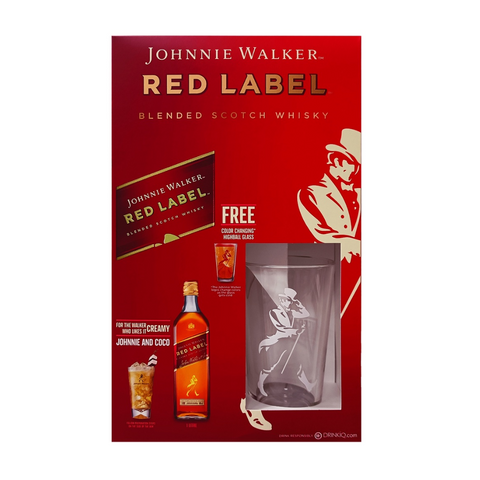 Johnnie Walker Red Label 1L VAP with Glass