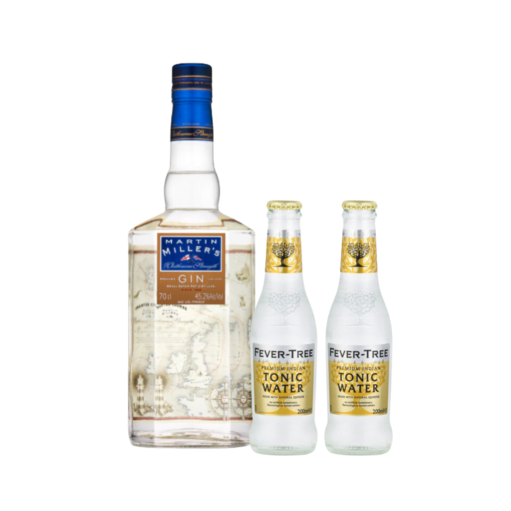 Martin Miller's Westbourne strength gin, England 70cl with FREE 2 Fever Tree Indian Tonic