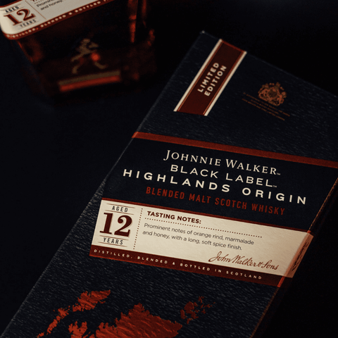 Johnnie Walker Black Label 12 Year Old Highlands Origin