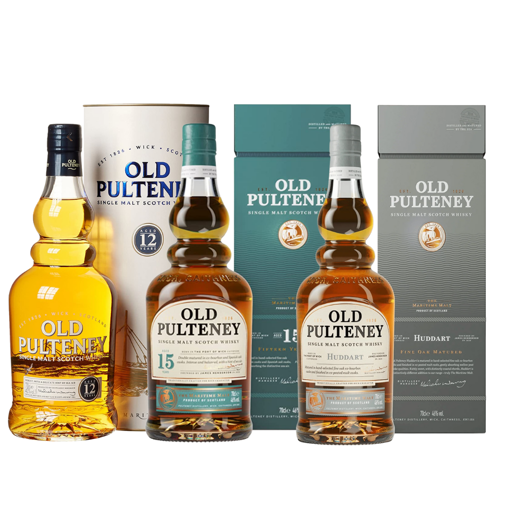 Old Pulteney Bundle 70cl (12 Year Old, 15 Year Old, Huddart)